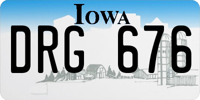 IA license plate DRG676