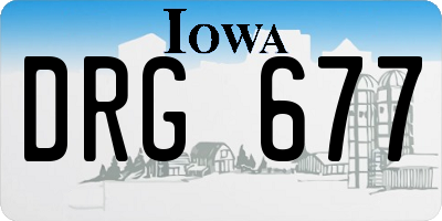 IA license plate DRG677