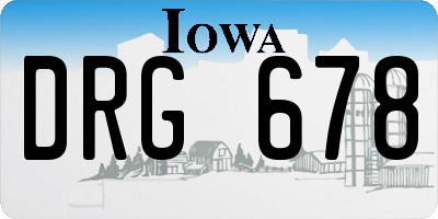IA license plate DRG678