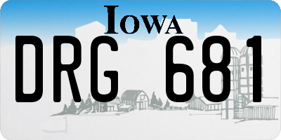 IA license plate DRG681
