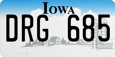 IA license plate DRG685