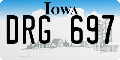 IA license plate DRG697