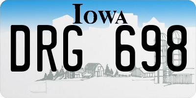 IA license plate DRG698