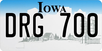 IA license plate DRG700