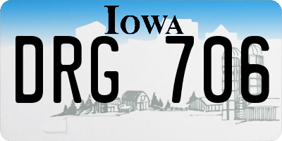 IA license plate DRG706