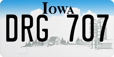 IA license plate DRG707