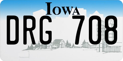 IA license plate DRG708