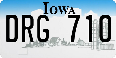 IA license plate DRG710