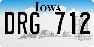 IA license plate DRG712