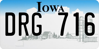 IA license plate DRG716