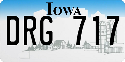 IA license plate DRG717