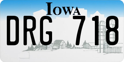 IA license plate DRG718