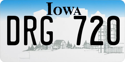 IA license plate DRG720