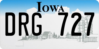 IA license plate DRG727