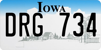 IA license plate DRG734