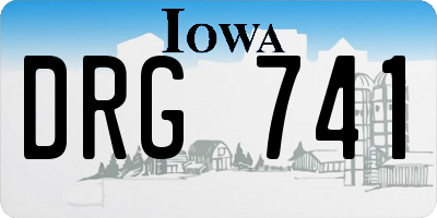 IA license plate DRG741
