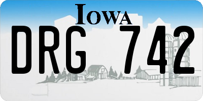 IA license plate DRG742