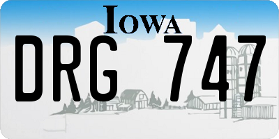 IA license plate DRG747