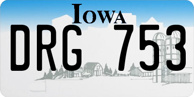 IA license plate DRG753