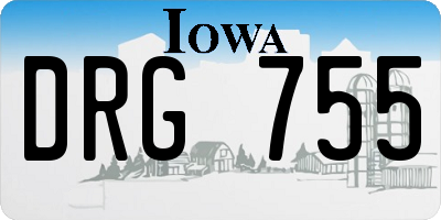 IA license plate DRG755
