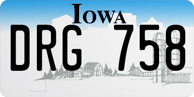 IA license plate DRG758
