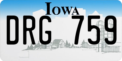 IA license plate DRG759
