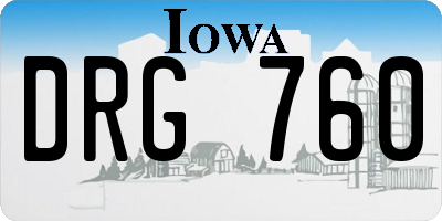 IA license plate DRG760