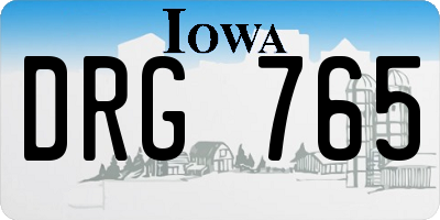 IA license plate DRG765