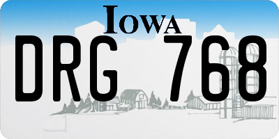 IA license plate DRG768