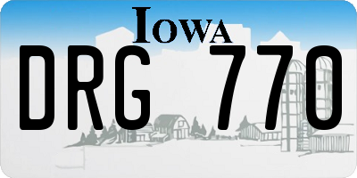 IA license plate DRG770