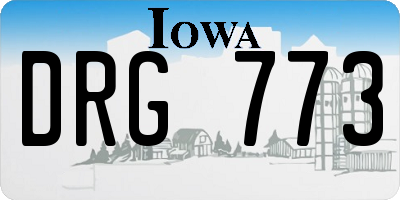 IA license plate DRG773
