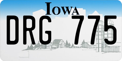 IA license plate DRG775