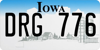 IA license plate DRG776