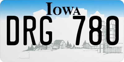 IA license plate DRG780