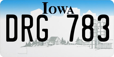 IA license plate DRG783