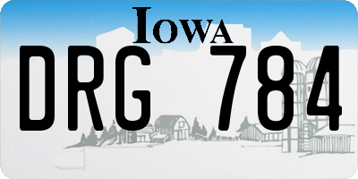 IA license plate DRG784