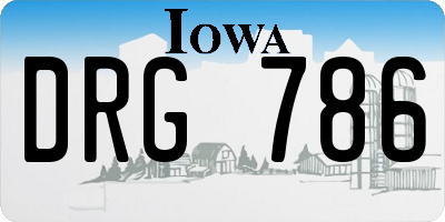 IA license plate DRG786