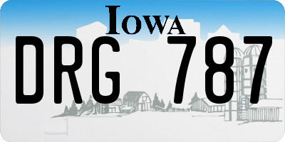 IA license plate DRG787