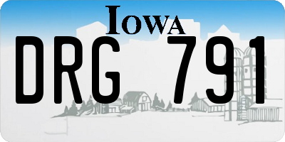 IA license plate DRG791