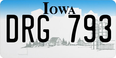 IA license plate DRG793