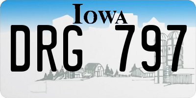 IA license plate DRG797