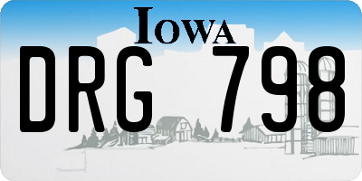 IA license plate DRG798