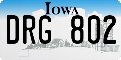 IA license plate DRG802