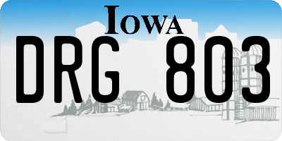 IA license plate DRG803