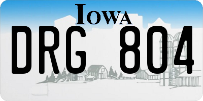 IA license plate DRG804