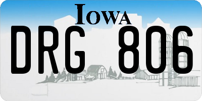IA license plate DRG806