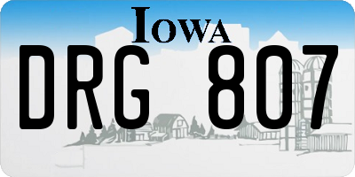 IA license plate DRG807