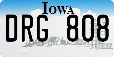 IA license plate DRG808