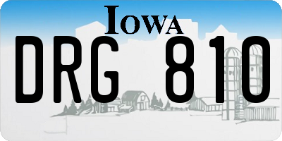 IA license plate DRG810