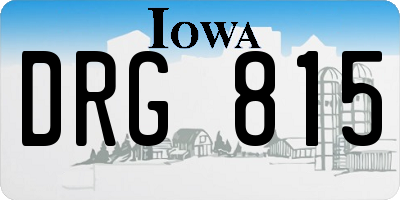 IA license plate DRG815